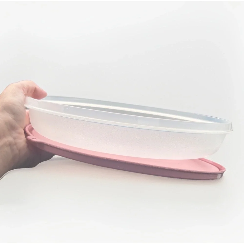 2 VTG TUPPERWARE (1) Round Dome Sheer Replacement Lid #1865-1 And 1 Pink 1832-5